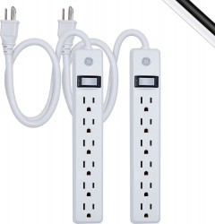GE 2-Foot 6-Outlet Power Strip 2-Pack 