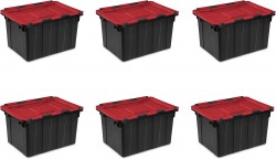 Sterilite 12 Gallon/45 Liter Hinged Lid Industrial Totes 