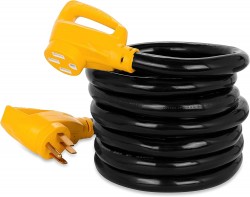 Camco PowerGrip 50A 15-Foot Heavy-Duty Outdoor RV Extension Cord 