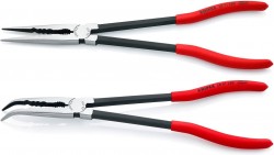 KNIPEX Tools 2 Piece Extra Long Needle Nose Pliers Set w/ Keeper Pouch 