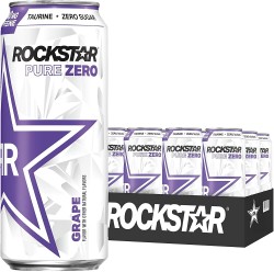 12-Pack 16-Oz Rockstar Pure Zero Energy Drink (Grape) 