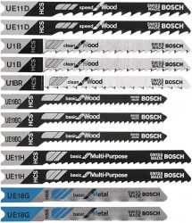  Bosch 12-Piece U-Shank Jigsaw Blade Set 