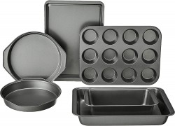 Amazon Basics 6-Piece Nonstick Carbon Steel Oven Bakeware Baking Set 