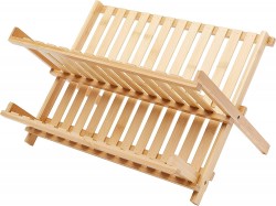  Amazon Basics Folding 2-Tier Bamboo Dish Drying Rack 