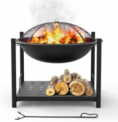 SereneLife Portable 2-in-1 Wood Fire Pit / Grill 