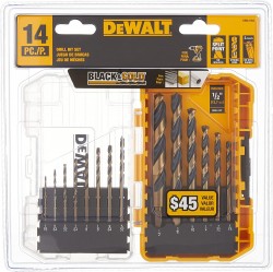 14-Piece DeWalt Black Oxide Coated HSS Twist Drill Bit Set $9.98 at Amazon