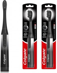 2-Pack Colgate 360 Charcoal Sonic Powered Battery Toothbrushes 