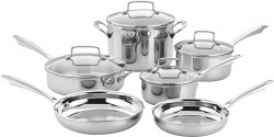 Cuisinart 10-Piece Tri-ply Stainless Steel Cookware Set 