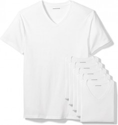  Amazon Essentials Men's V-Neck T-Shirt 6-Pack