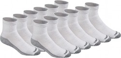Dickies Men's Dri-Tech Moisture Control Quarter Socks 12-Pair Pack 