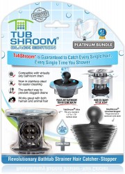 TubShroom Tub Drain Hair Catcher Combo Pack with Stopper
