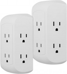 2-Pack GE Pro 6-Outlet Extender w/ Surge Protection (3-prong) 