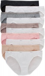10-Pack Hanes Women's Cotton Bikini Underwear 