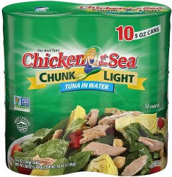 10-Pack 5oz Chicken of the Sea Chunk Light Tuna in Water 
