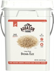 Augason Farms Long Grain Brown Rice (24 Pound Pail) 