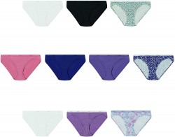10-Pack Hanes Women's Cotton Bikini Underwear 