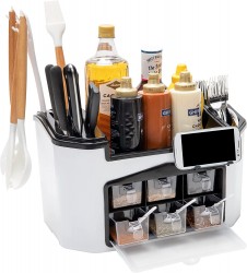 Mind Reader Pull-Out Spice Rack Cutlery Organizer 