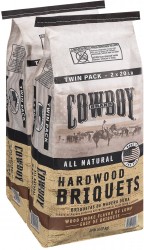 2-Pack Cowboy Hardwood Charcoal Briquets (20lb bags) $18 at Walmart