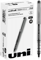 12-Pack uni-ball Vision Needle Rollerball 0.7mm Fine Point Pens 