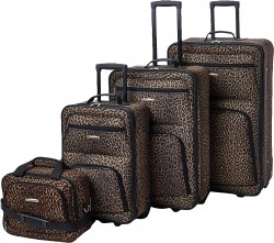  4-Piece Rockland Jungle Softside Upright Luggage Set 