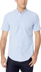 Amazon Essentials Men's Short-Sleeve Slim-Fit Pocket Oxford Shirt 