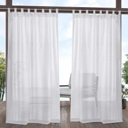 Exclusive Home Miami Semi-Sheer Hook-and-Loop Tab Curtain Panel Pair 