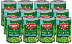12-Pack Del Monte Canned Sweet Peas w/ 50% Less Sodium (15oz Cans) 