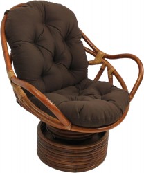 Blazing Needles Solid Twill Swivel Rocker Chair Cushion 