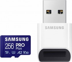 Samsung Pro Plus 256GB microSD Memory Card and Reader 