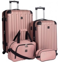  Travelers Club Expandable Midtown Hardside 4-Piece Luggage Set $55 at Woot