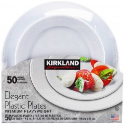 50-ct of Kirkland Signature Elegant Plastic Plates 