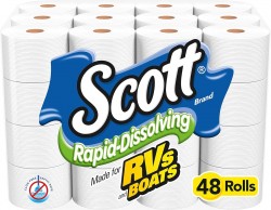 48 Double Rolls Scott Rapid-Dissolving Toilet Paper 