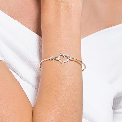 Swarovski Infinity Heart Collection Rose Gold & Rhodium Tone Crystal Bracelet 