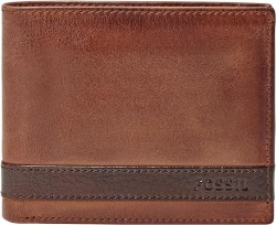 Fossil Men's Quinn Flip ID Bifold Leather Wallet 