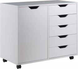 Winsome Halifax 2-Section 5-Drawer Mobile Storage Cabinet 
