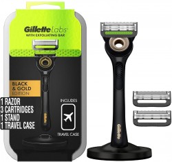 Gillette Razor for Men Set with Exfoliating Bar Gold Edition by GilletteLabs 