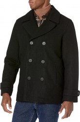  Amazon Essentials Men's Double-Breasted Heavyweight Wool Blend Peacoat 