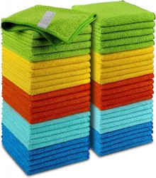 50-Pack AIDEA 12" x 12" Microfiber Cleaning Cloths 