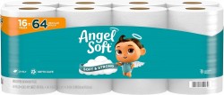 16-Count Angel Soft Toilet Paper Bath Tissue Mega Rolls $11 at Amazon