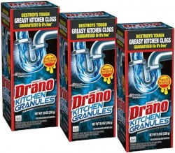 3-Pack 8.8oz Drano Kitchen Granules Clog Remover 