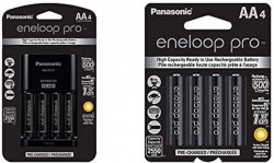 Panasonic Eneloop Pro Charger w/ 4-Pack 2500mAH AA Batteries 