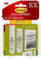 28-Ct Command Medium & Large Picture Hanging Strips 