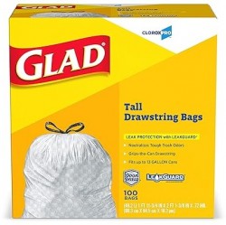 100-Count 13-Gallon Glad CloroxPro ForceFlex Tall Kitchen Drawstring Trash Bags 