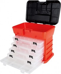 Stalwart Small Tool Box w/ Four Removeable Small Part Trays 