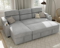 Ucloveria Reversible Sectional Sleeper Sofa with Storage $500 at Amazon