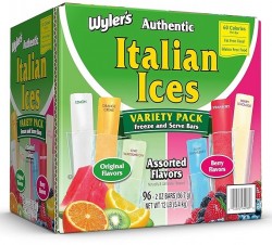 96-Count Wyler's Authentic Italian Ice Fat Free Freezer Bars Original Flavors 2oz bars $11 at Amazon