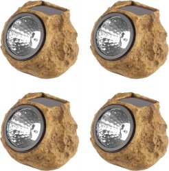 Pure Garden Faux Stone LED Solar Light 4-Pack $27 at Amazon