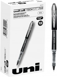12-Pack Uniball Vision Elite Micro 0.5mm Fine Point Rollerball Pens 