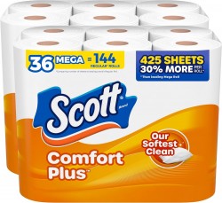 36-Count Scott ComfortPlus Mega Roll Toilet Paper $25 at Amazon
