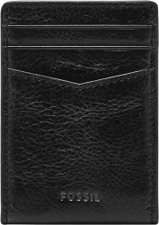 Fossil Mens Leather Minimalist Magnetic Card Case Wallet 